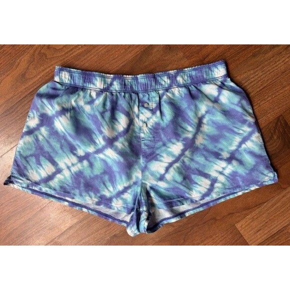 Victoria's Secret Other - Victoria’s Secret PINK Pajama Boxer Sleep Shorts MED Fold Over Cotton Tie‎ Dye